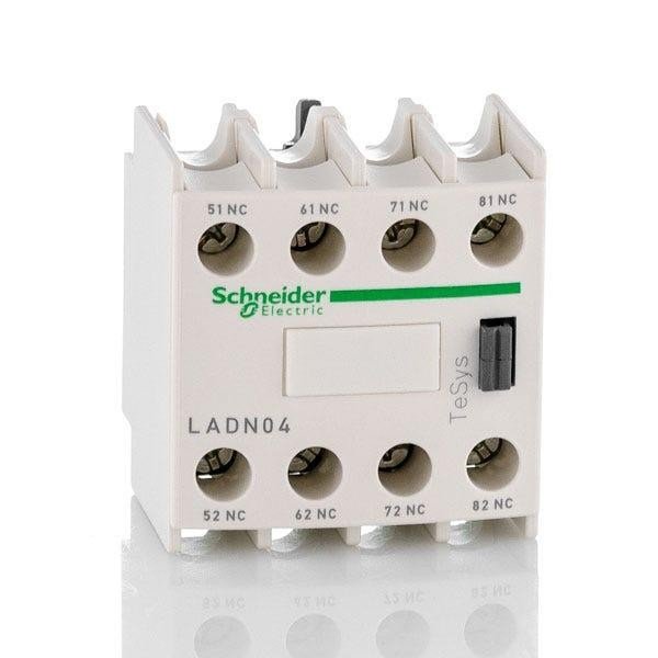Schneider Electric LADN04 Auxiliary Contact Block | TeSys D | 4NC | Front Mounting